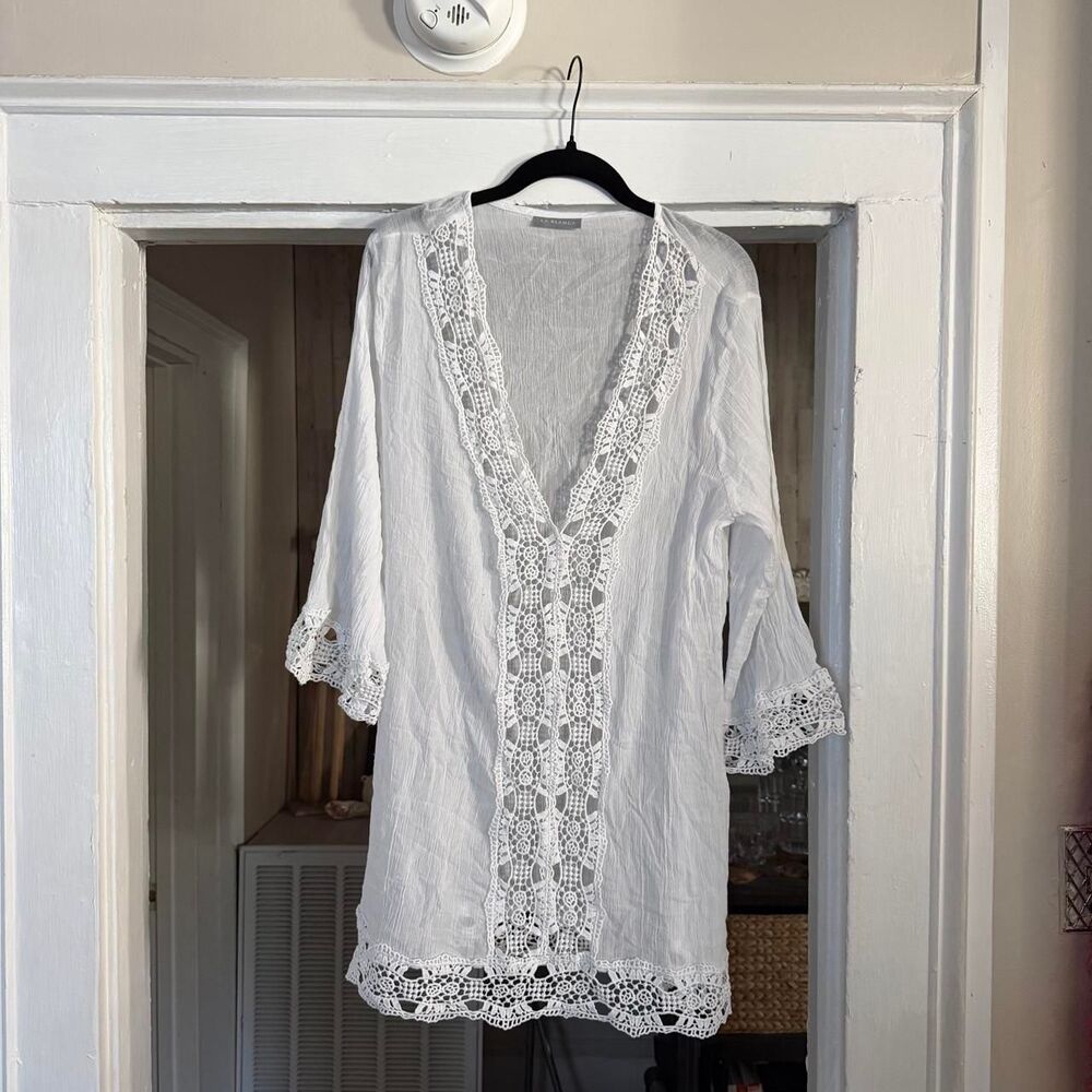 La Blanca white lace swim cover up